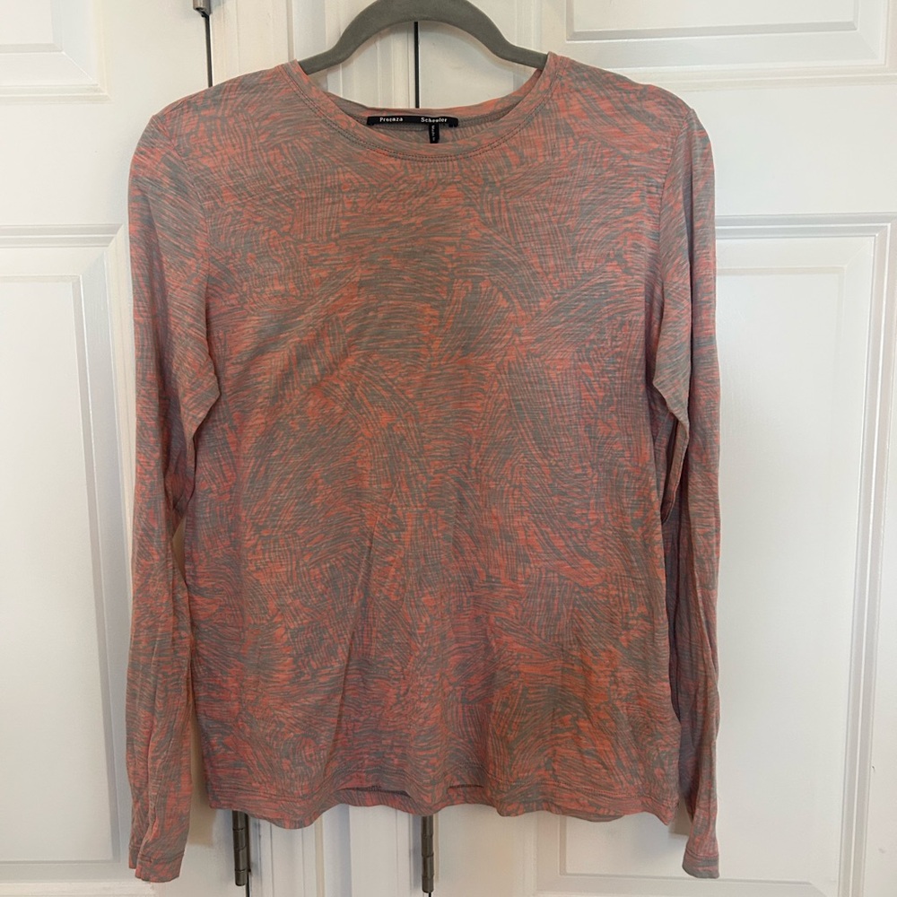 Proenza Schouler Printed Tissue Cotton Long-Sleeve Tee